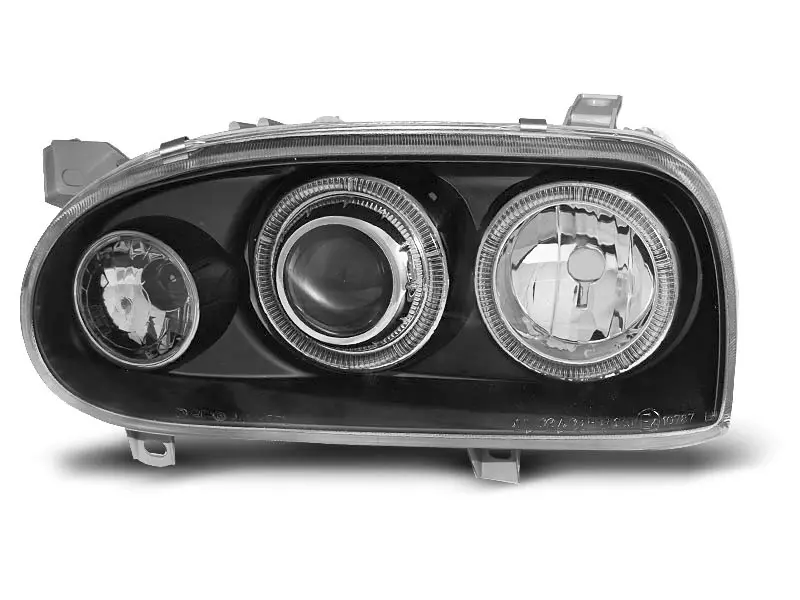 Frontlykter VW GOLF 3 1991-1997 ANGEL EYES BLACK – bilde 3