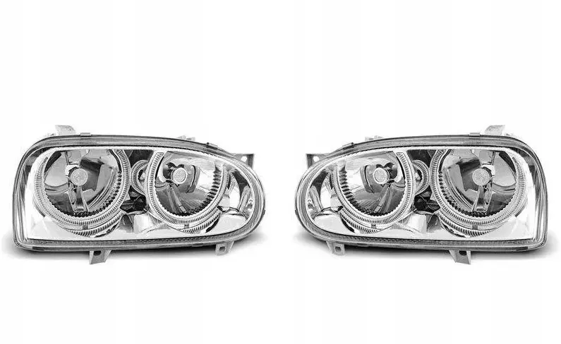 Frontlykter VW GOLF 3 1991-1997 ANGEL EYES CHROME – bilde 2