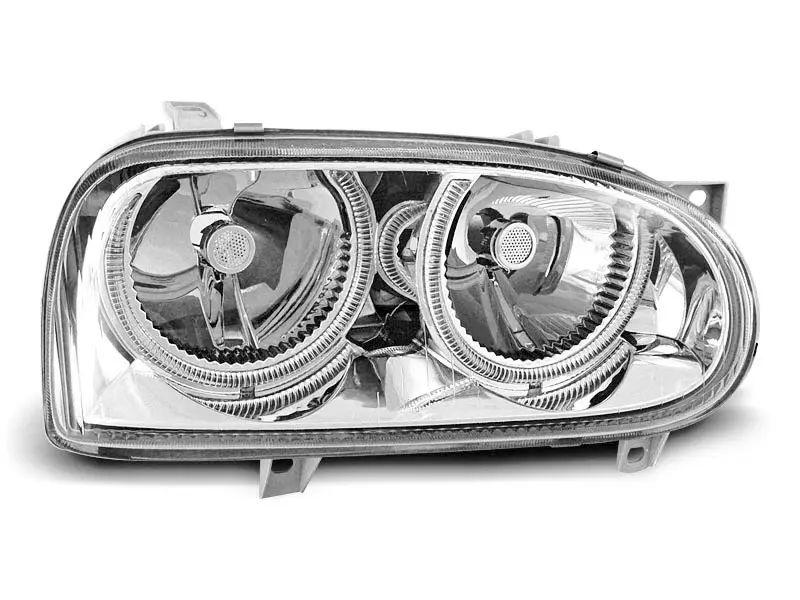 Frontlykter VW GOLF 3 1991-1997 ANGEL EYES CHROME – bilde 4