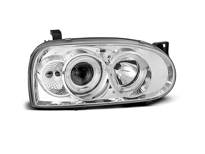 Frontlykter VW GOLF 3 1991-1997 ANGEL EYES CHROME – bilde 3