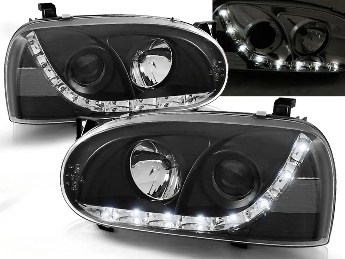 Frontlykter VW GOLF 3 1991-1997 DAYLIGHT BLACK