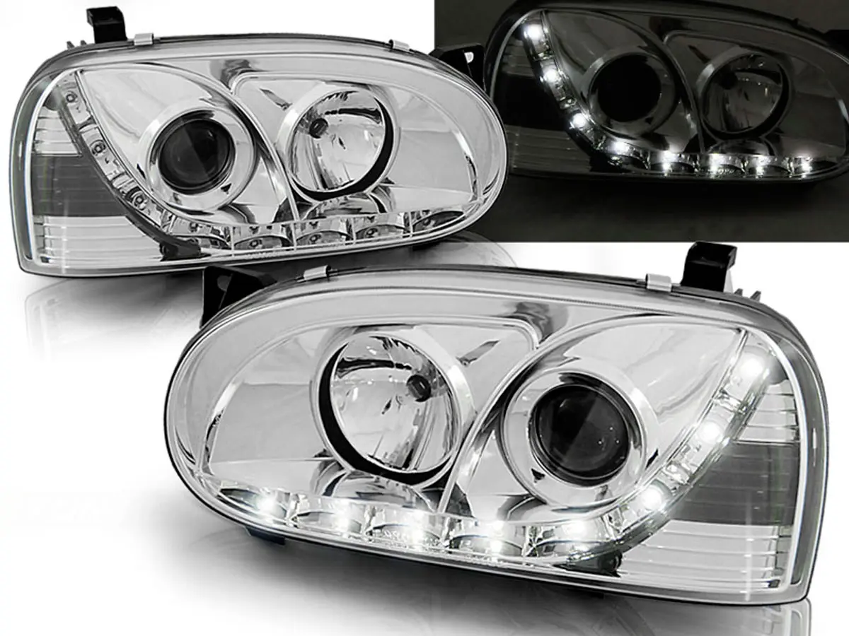 Frontlykter VW GOLF 3 1991-1997 DAYLIGHT CHROME