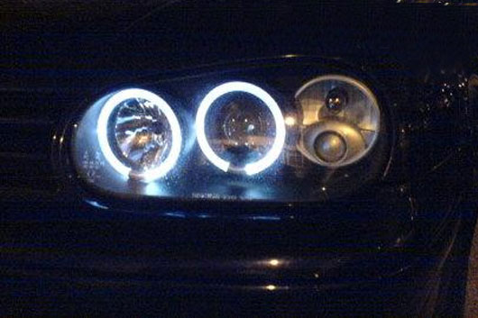 Frontlykter VW GOLF 4 1997-2003 ANGEL EYES BLACK