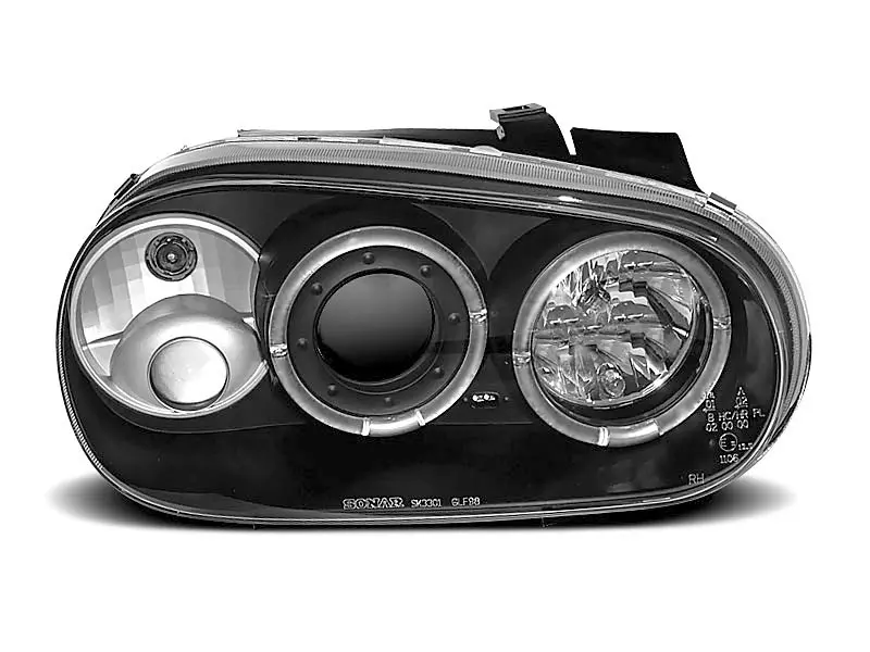 Frontlykter VW GOLF 4 1997-2003 ANGEL EYES BLACK – bilde 4