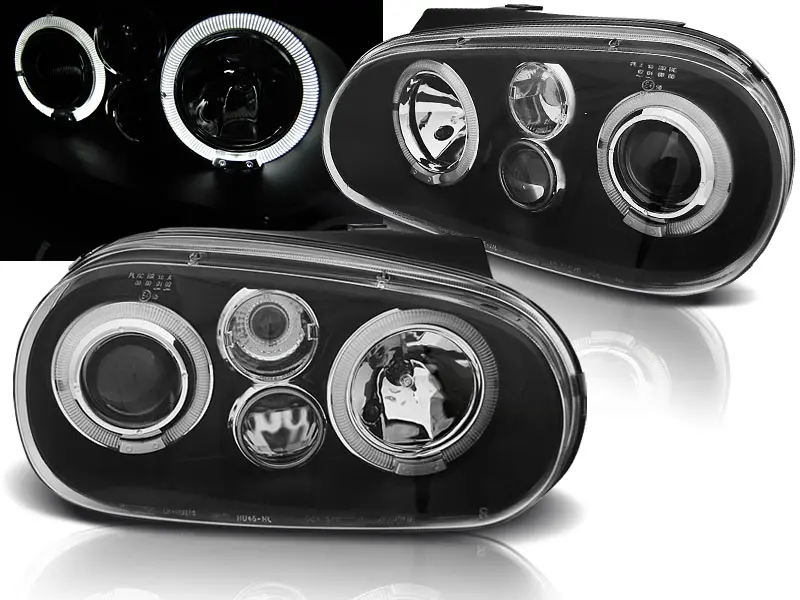 Frontlykter VW GOLF 4 1997-2003 ANGEL EYES BLACK