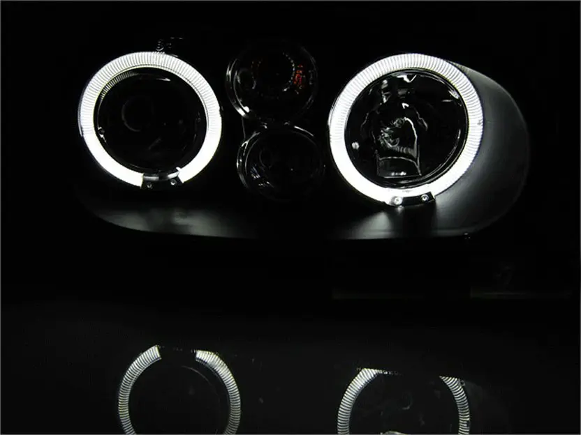 Frontlykter VW GOLF 4 1997-2003 ANGEL EYES BLACK – bilde 2