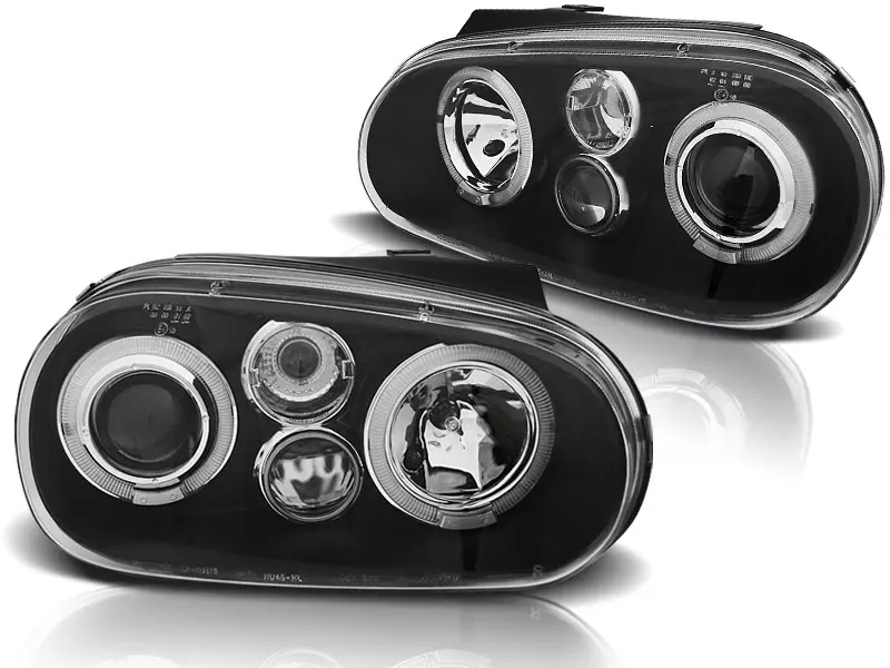 Frontlykter VW GOLF 4 1997-2003 ANGEL EYES BLACK – bilde 3