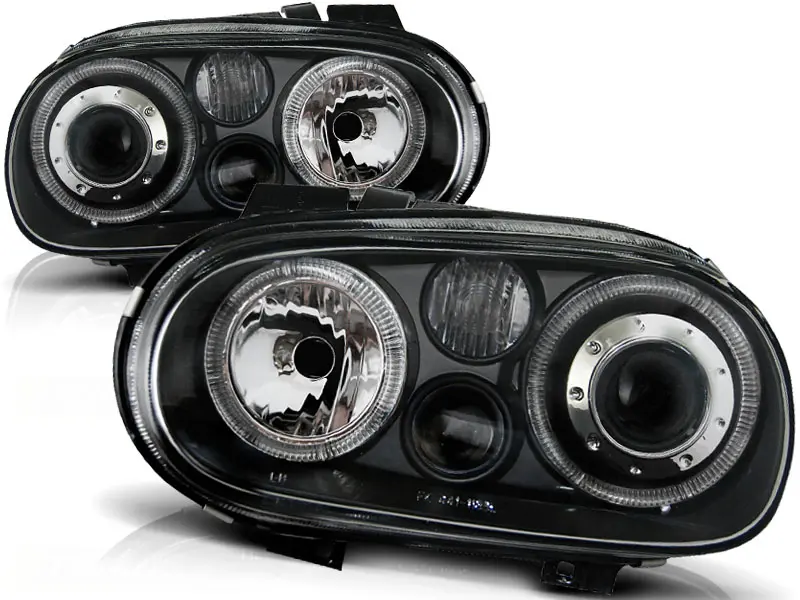 Frontlykter VW GOLF 4 1997-2003 ANGEL EYES BLACK – bilde 3
