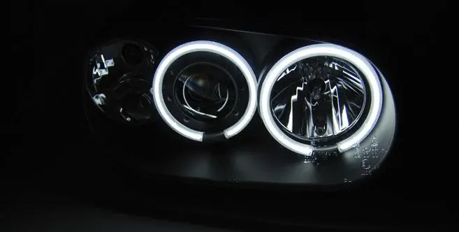 Frontlykter VW GOLF 4 1997-2003 ANGEL EYES CCFL BLACK – bilde 3