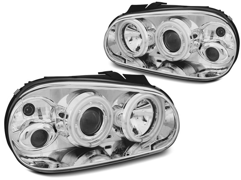 Frontlykter VW GOLF 4 1997-2003 ANGEL EYES CCFL CHROME – bilde 3