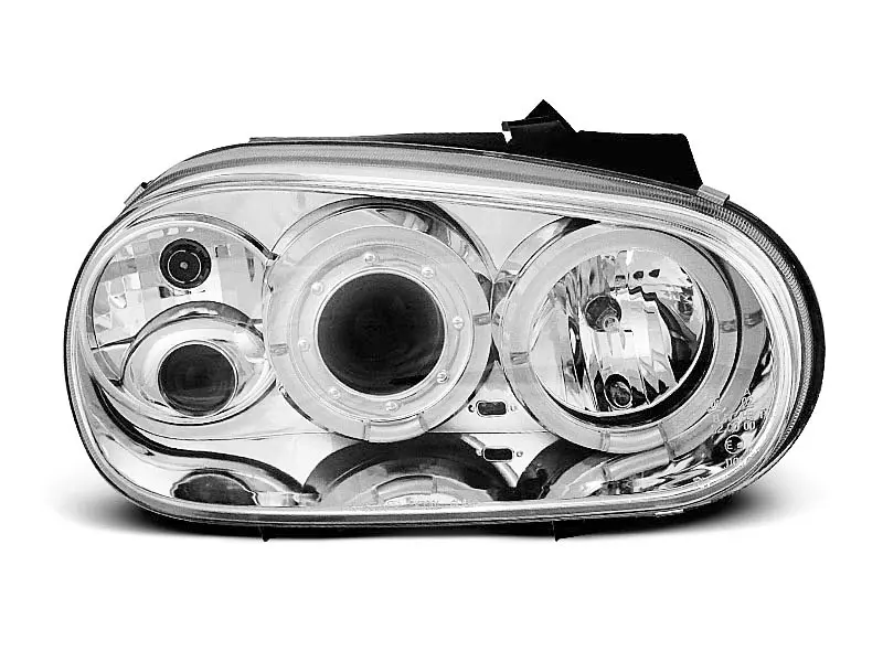 Frontlykter VW GOLF 4 1997-2003 ANGEL EYES CHROME – bilde 4