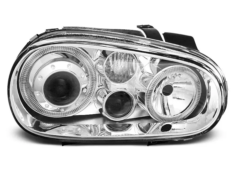 Frontlykter VW GOLF 4 1997-2003 ANGEL EYES CHROME – bilde 4