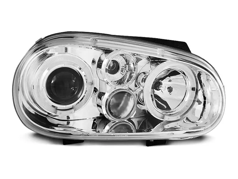 Frontlykter VW GOLF 4 1997-2003 ANGEL EYES CHROME – bilde 3