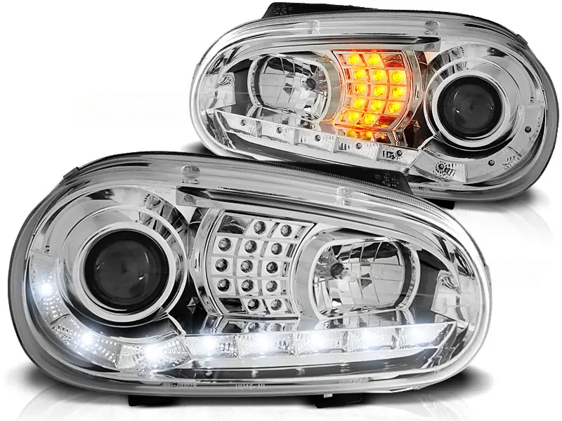Frontlykter VW GOLF 4 1997-2003 DAYLIGHT CHROME