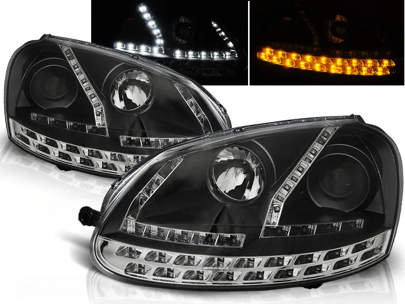 Frontlykter VW GOLF 5 2003-2008 DAYLIGHT BLACK