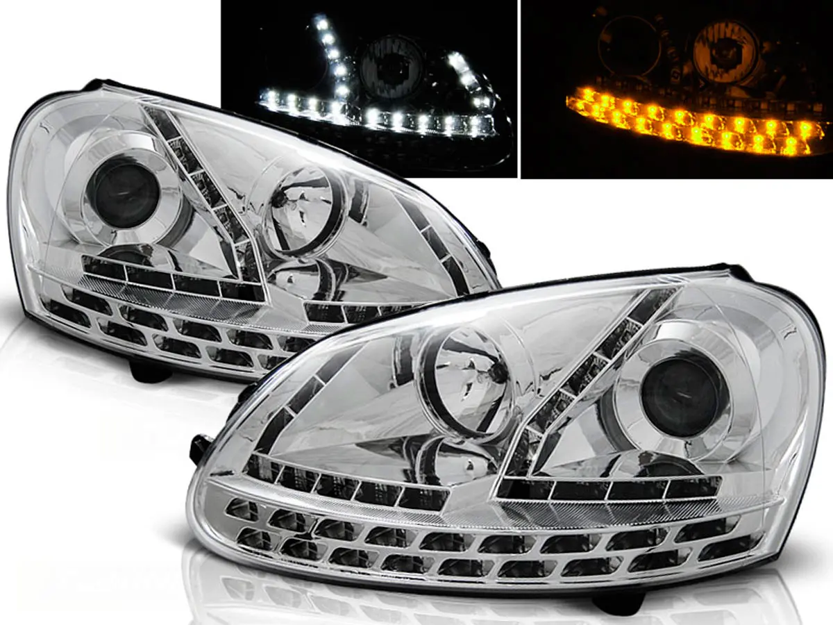 Frontlykter VW GOLF 5 2003-2008 DAYLIGHT CHROME