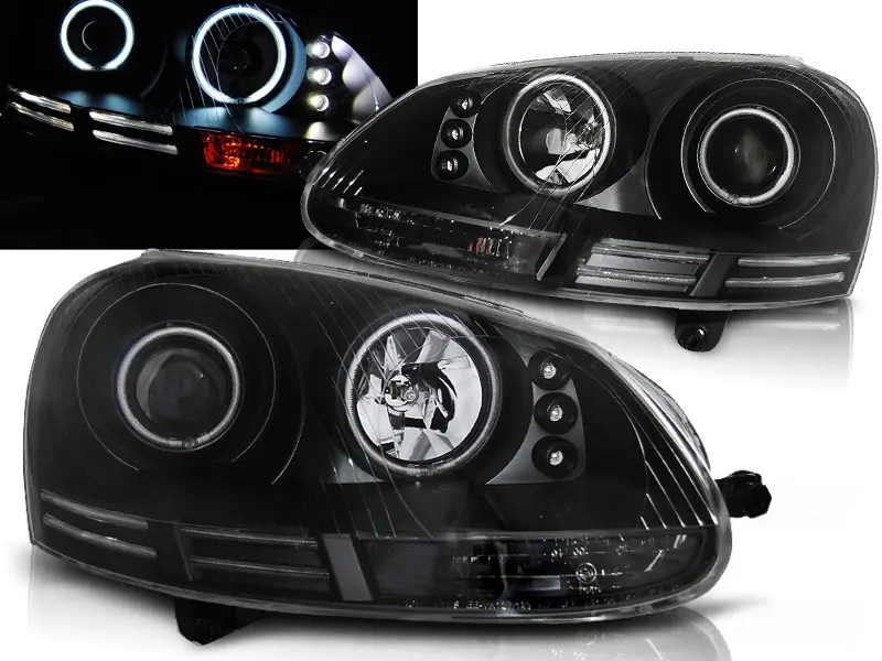 Frontlykter VW GOLF 5 2003-2009 ANGEL EYES CCFL BLACK