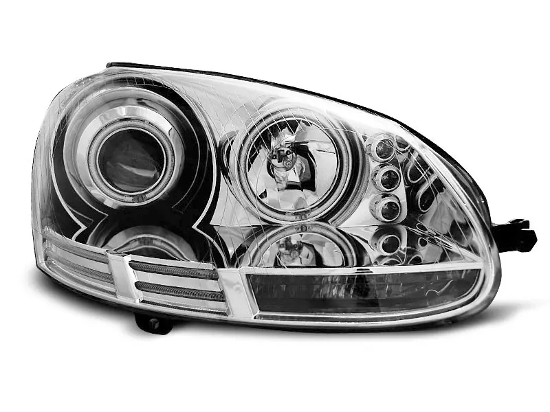 Frontlykter VW GOLF 5 2003-2009 ANGEL EYES CCFL CHROME – bilde 4