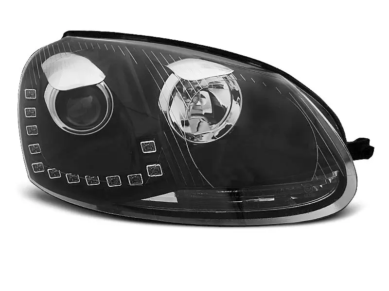 Frontlykter VW GOLF 5 2003-2009 TRUE DRL BLACK – bilde 5