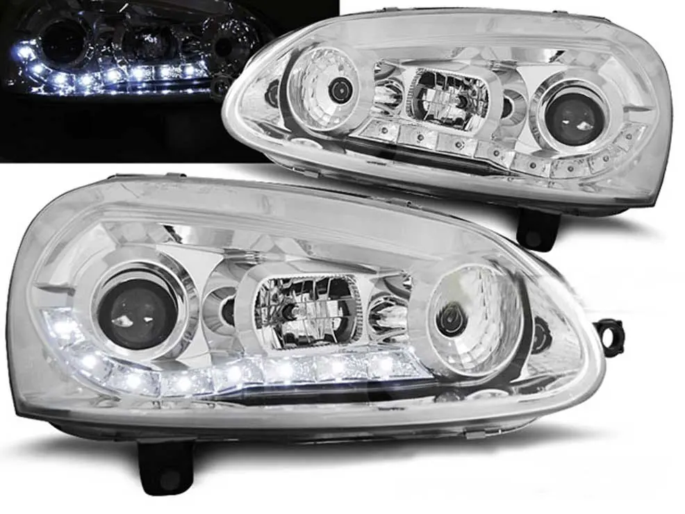 Frontlykter VW GOLF 5 DAYLIGHT CHROME