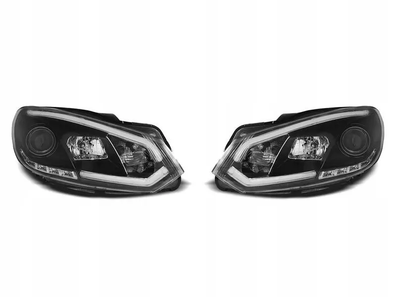 Frontlykter VW GOLF 6 2008-2012 BLACK TUBE LIGHTS TRU DRL – bilde 3