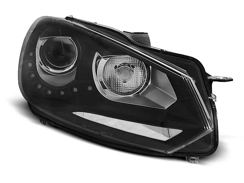 Frontlykter VW GOLF 6 2008-2012 TRUE DRL BLACK – bilde 5