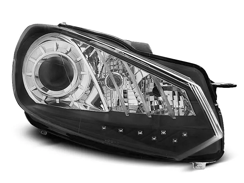 Frontlykter VW GOLF 6 2008-2012 TRUE DRL BLACK – bilde 2