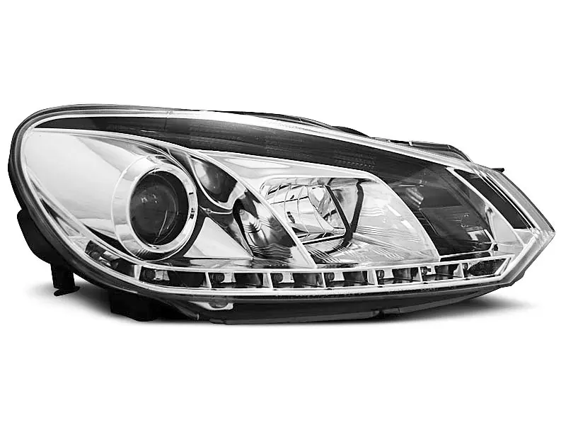 Frontlykter VW GOLF 6 2008-2012 TRUE DRL CHROME – bilde 2