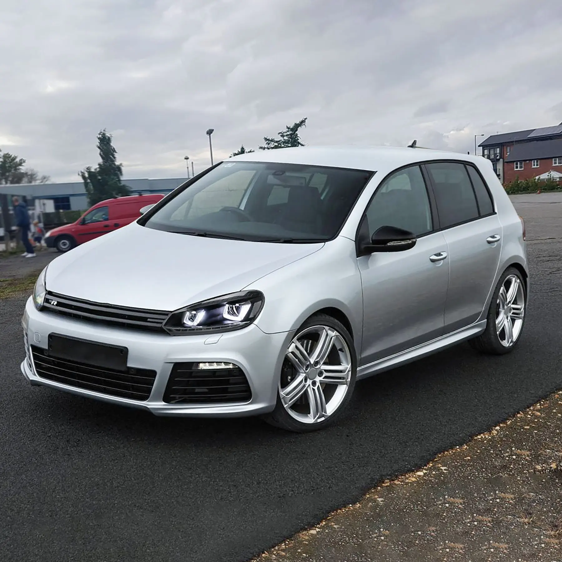 Frontlykter VW GOLF 6 2008-2012 U-LED LIGHT DRL BLACK BLACK LINE – bilde 6