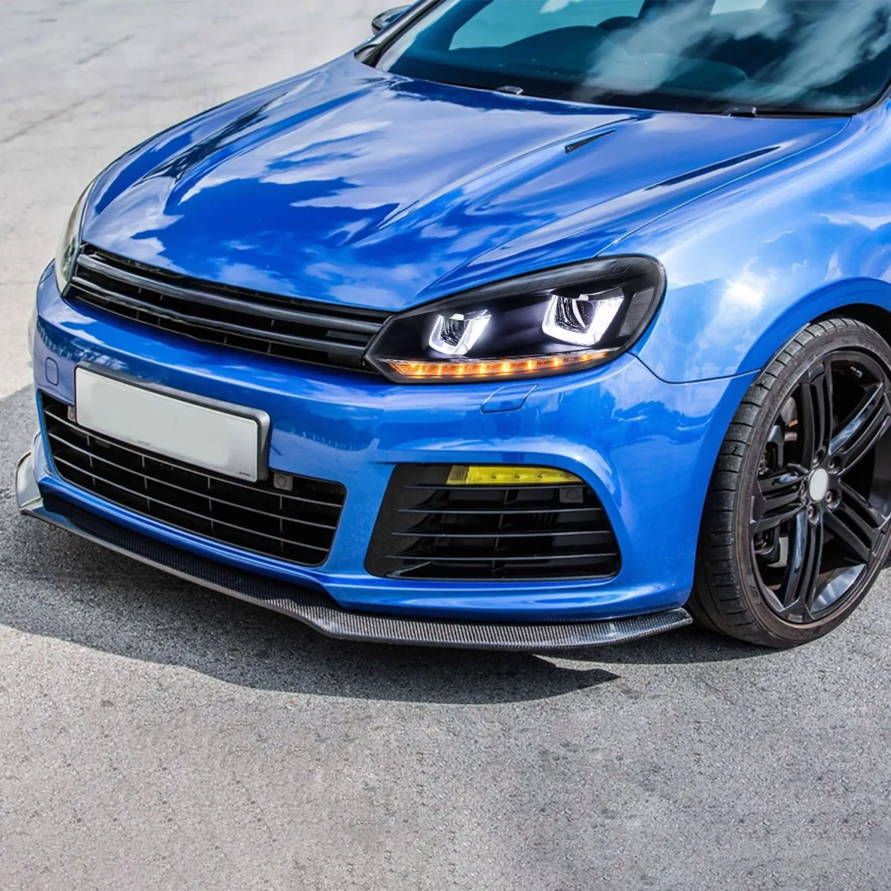 Frontlykter VW GOLF 6 2008-2012 U-LED LIGHT DRL BLACK BLACK LINE – bilde 7