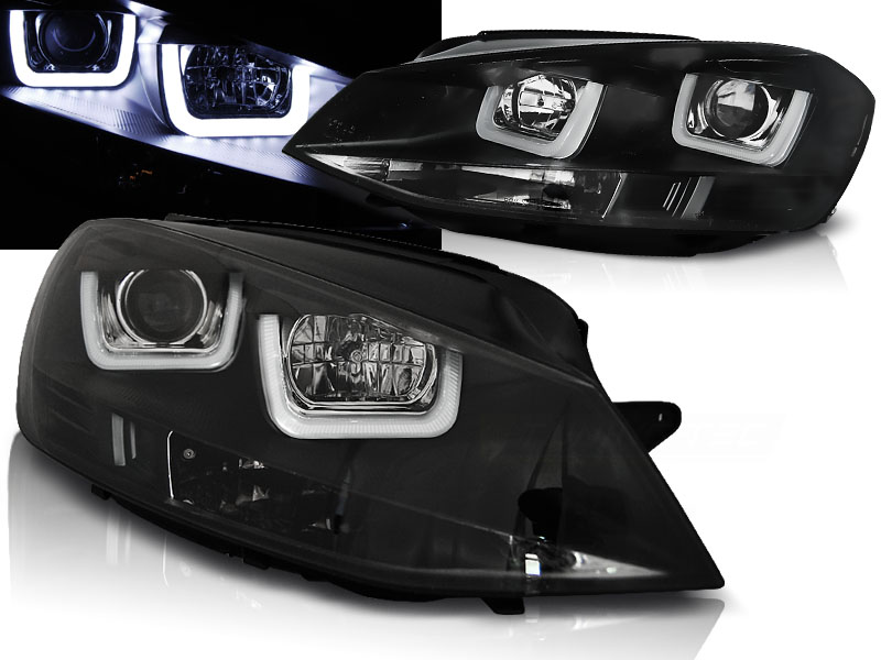 Frontlykter VW GOLF 7 2012-2017 U-LED LIGHT BLACK
