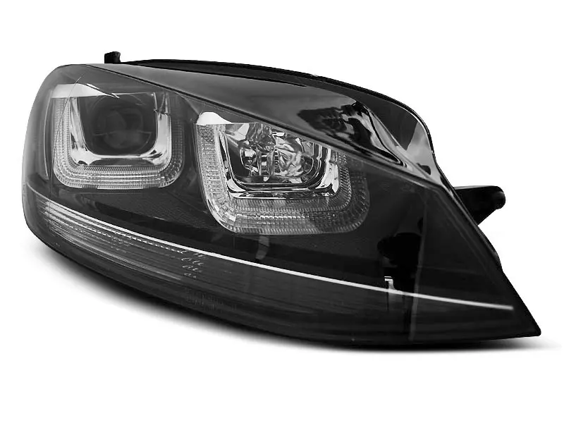 Frontlykter VW GOLF 7 2012-2017 U-LED LIGHT BLACK WITH BLACK LINE – bilde 6