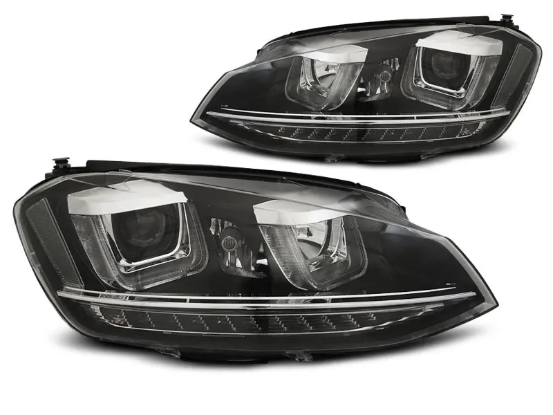 Frontlykter VW GOLF 7 2012-2017 U-LED LIGHT DRL BLACK – bilde 5
