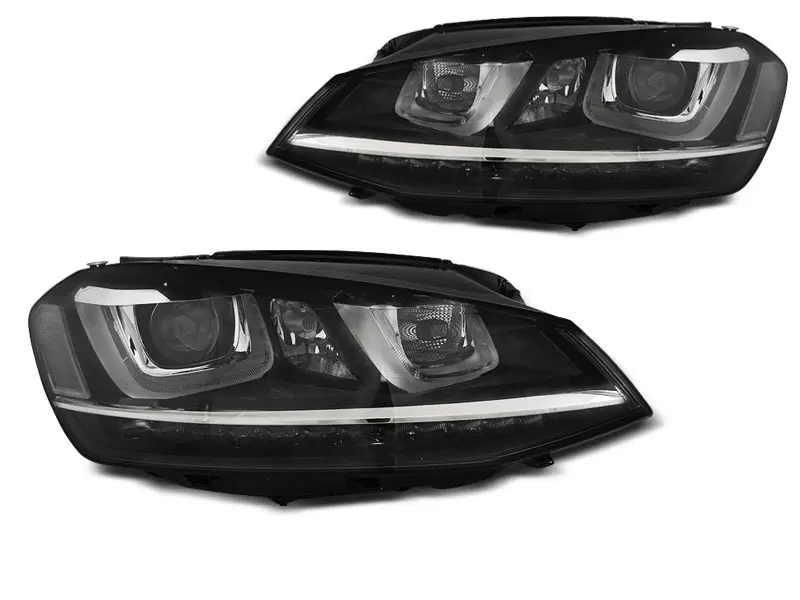Frontlykter VW GOLF 7 2012-2017 U-LED LIGHT DRL BLACK – bilde 5