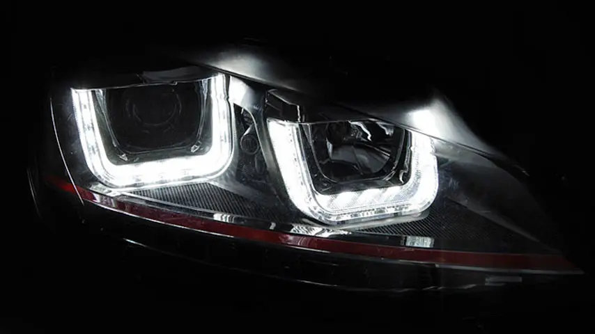 Frontlykter VW GOLF 7 2012-2017 U-LED LIGHT DRL BLACK RDD LINE SEQ – bilde 2