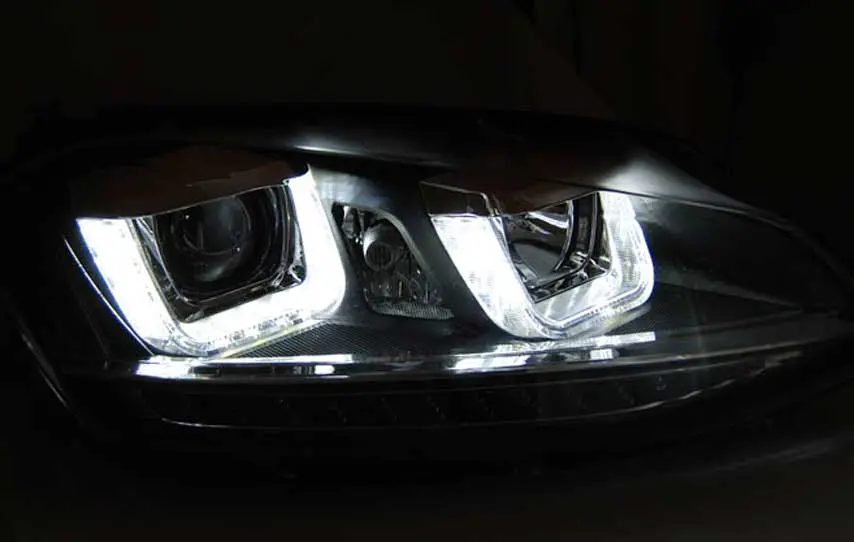 Frontlykter VW GOLF 7 2012-2017 U-LED LIGHT DRL CHROME – bilde 2