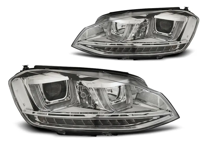 Frontlykter VW GOLF 7 2012-2017 U-LED LIGHT DRL CHROME – bilde 5