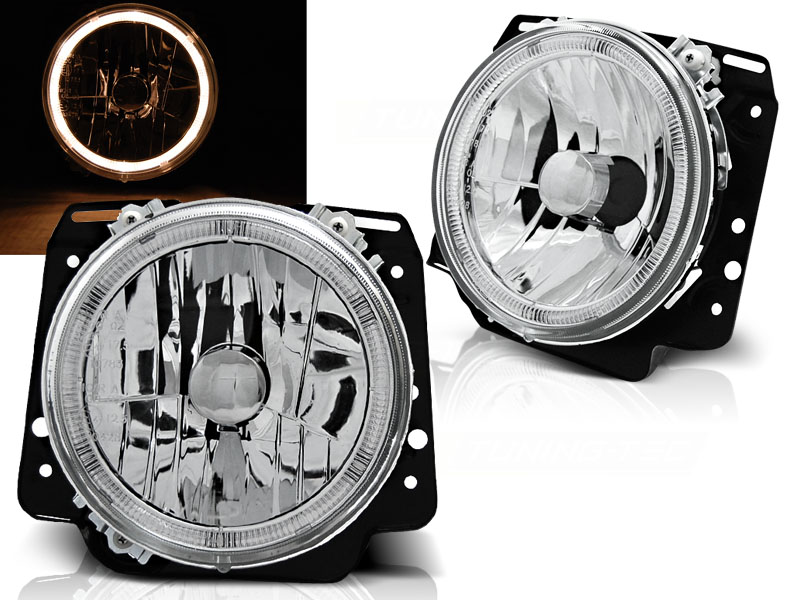 Frontlykter VW GOLF II 2 1983-1991 ANGEL EYES CHROME