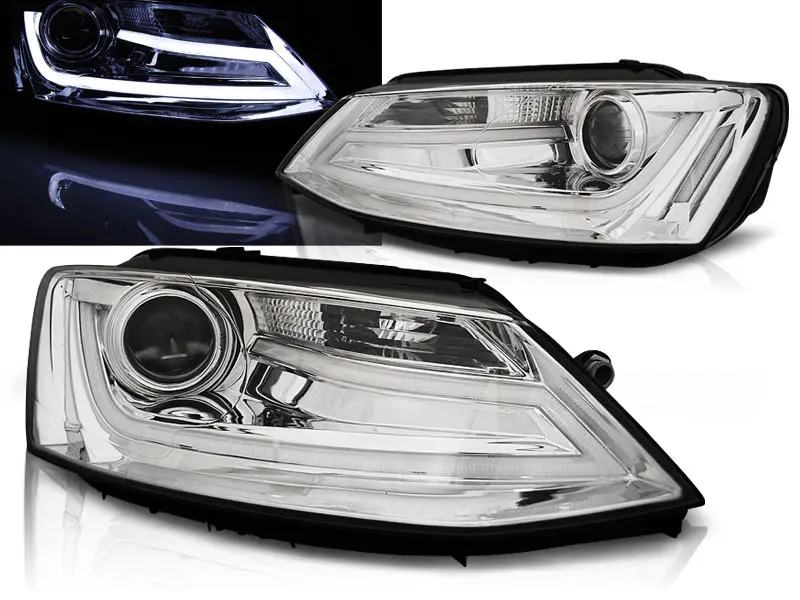 Frontlykter VW JETTA VI 2011-2018 TUBE LIGHT CHROME