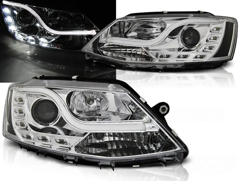 Frontlykter VW JETTA VI 2011-2018 TUBE LIGHT DRL CHROME