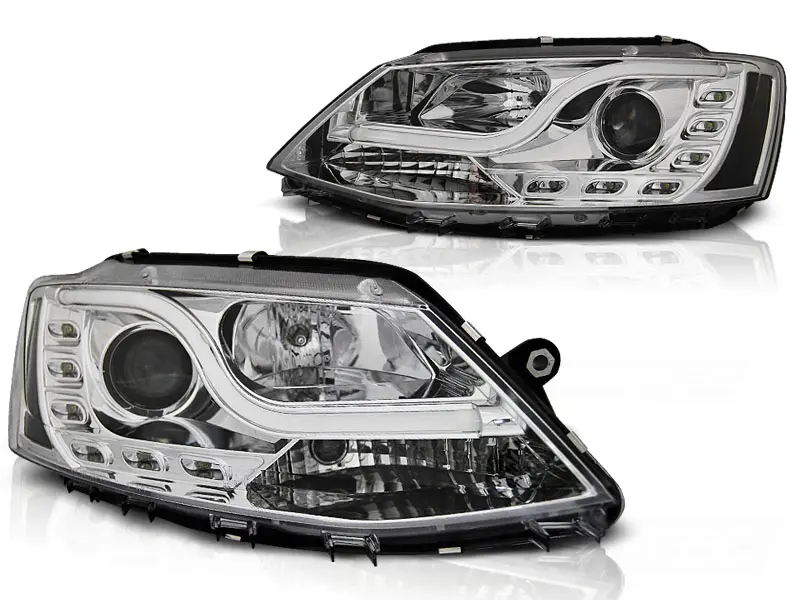 Frontlykter VW JETTA VI 2011-2018 TUBE LIGHT DRL CHROME – bilde 2