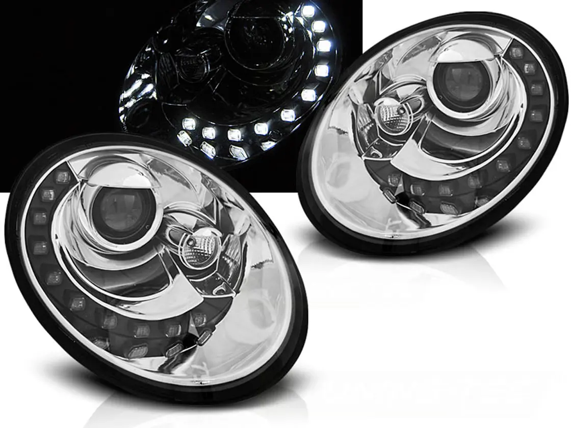 Frontlykter VW NEW BEETLE 2006-2012 DAYLIGHT CHROME