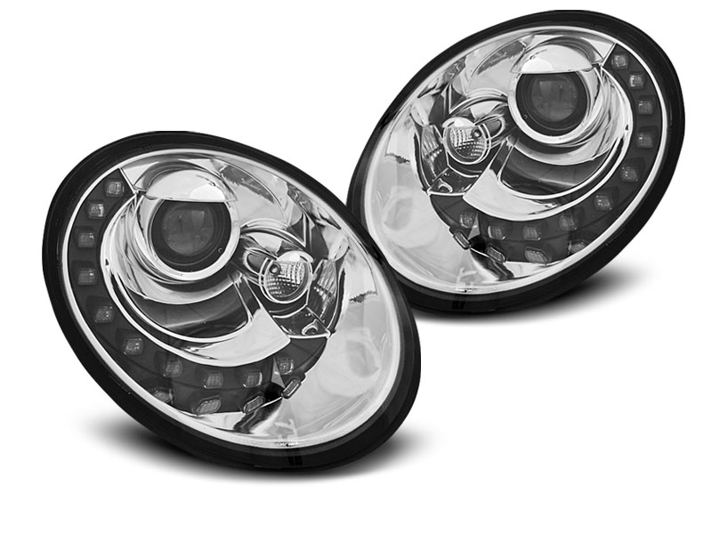 Frontlykter VW NEW BEETLE 2006-2012 DAYLIGHT CHROME – bilde 4