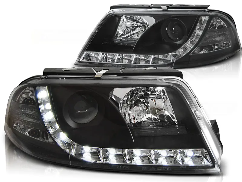 Frontlykter VW PASSAT (3BG) 2000-2005 TRUE DRL BLACK – bilde 2