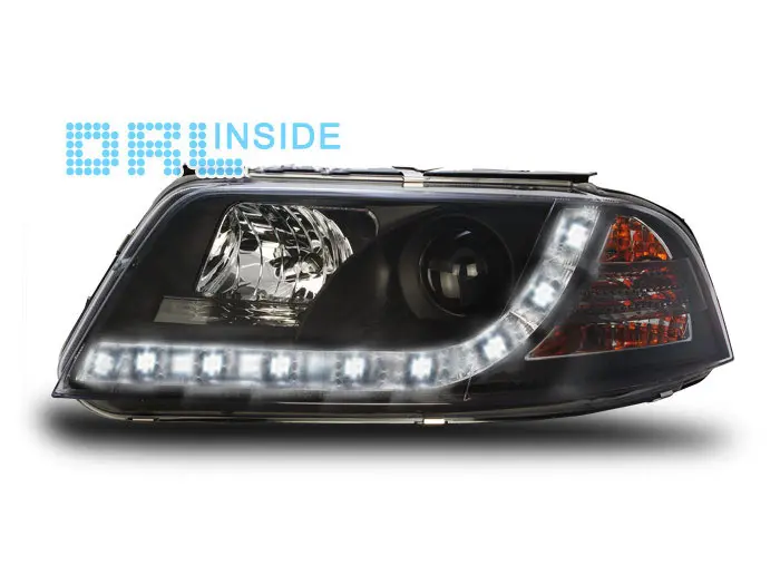 Frontlykter VW PASSAT (3BG) 2000-2005 TRUE DRL BLACK – bilde 3