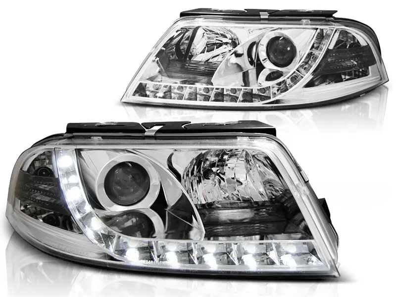 Frontlykter VW PASSAT (3BG) 2000-2005 TRUE DRL CHROME