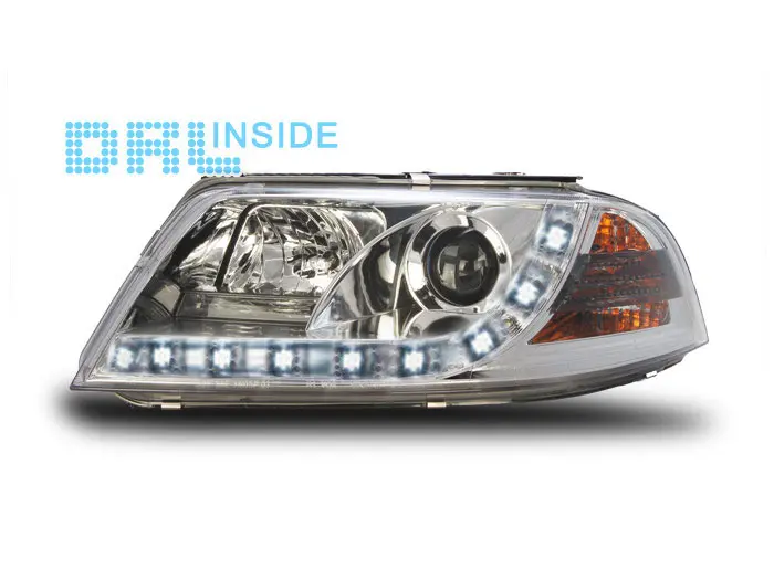 Frontlykter VW PASSAT (3BG) 2000-2005 TRUE DRL CHROME – bilde 3