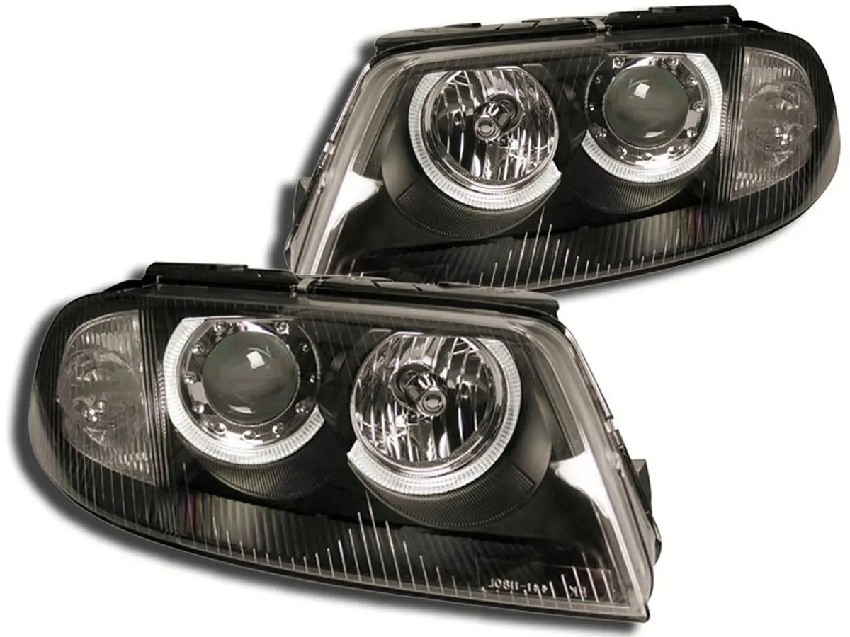 Frontlykter VW PASSAT (3BG B5) 2000-2005 ANGEL EYES BLACK – bilde 2