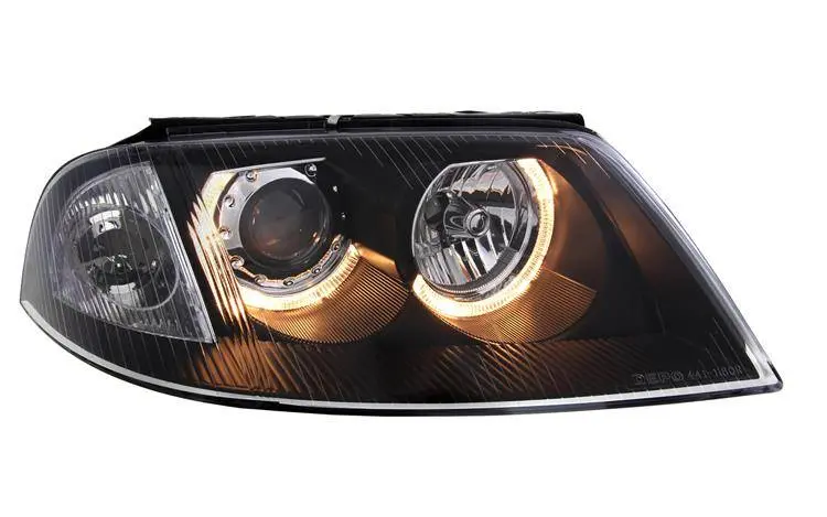 Frontlykter VW PASSAT (3BG B5) 2000-2005 ANGEL EYES BLACK – bilde 3