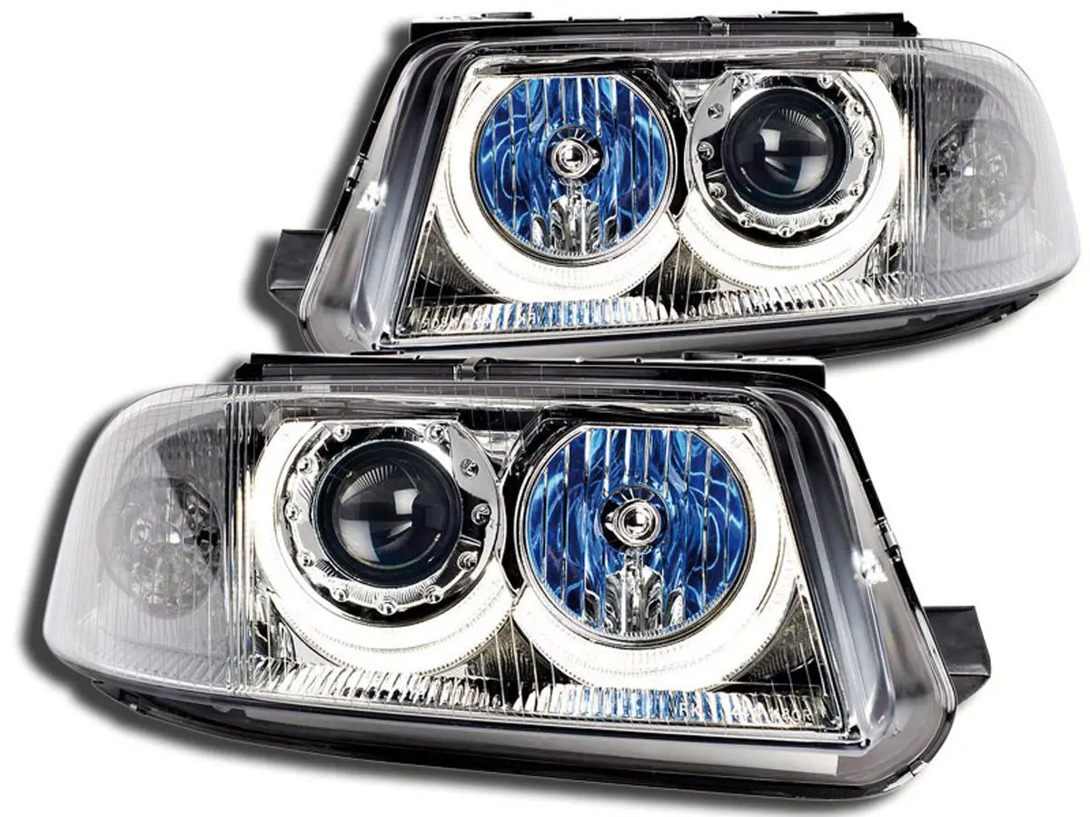 Frontlykter VW PASSAT (3BG B5) 2000-2005 ANGEL EYES CHROME – bilde 3